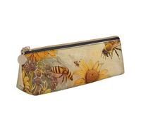 JKLQWC Skull 1 Astuccio Triangolo Stampato con Cerniera - Organizer in Pelle Leggera per Scuola, Ufficio, Viaggi, Trucchi, Fiori di api di miele rurale, Taglia unica, Zaino per la scuola