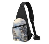 JKLQWC Starry Night Deep Outer Space stampato Sling Bag per le donne uomini Crossbody Borsa a tracolla Casual Daypack per viaggi escursionismo corsa, Romantica Torre Eiffel di Parigi, One Size, Zaino
