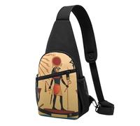 JKLQWC Tropisch - Borsa a tracolla con stampa, unisex, casual, per viaggi, escursionismo, corsa, Sole Vecchia grazia egiziana senza tempo, One Size, Zaino da escursionismo