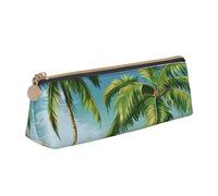 JKLQWC Winter The Dolphin - Astuccio triangolare con cerniera, organizer in pelle leggera per scuola, ufficio, viaggi, trucchi, Palma tropicale, Taglia unica, Zaino per la scuola