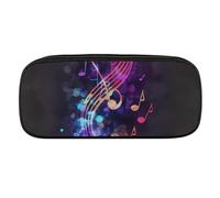 JKLQWH Astuccio in pelle PU impermeabile di grande capacità colorato Galaxy Nota musicale matita sacchetto con cerniera borsa portatile per forniture per ufficio borsa trucco