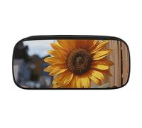 JKLQWH Astuccio in pelle PU impermeabile grande capacità fattoria girasole matita sacchetto con cerniera borsa portatile per forniture per ufficio borsa trucco
