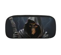 JKLQWH Astuccio in pelle PU impermeabile grande capacità triste mietitore matita sacchetto con cerniera astuccio portatile per forniture per ufficio borsa trucco