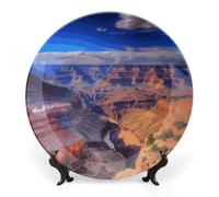 JKLQWH Bone China Piatto Decorativo 10 "Arte Ceramica Piatto Decorativo Con Espositore Bellezza Grand Canyon Handmade Ornamento In Ceramica Per Home Office Wall Decor