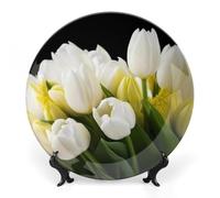 JKLQWH Bone China Piatto Decorativo 6 "Arte Ceramica Piatto Decorativo Con Espositore Diversi Fiori Ornamento In Ceramica Fatti A Mano Per Home Office Wall Decor