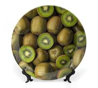 JKLQWH Bone China Piatto Decorativo 7 "Arte Ceramica Piatto Decorativo Con Espositore Mucchio di Kiwi Ornamento In Ceramica Fatti A Mano Per Home Office Decorazione Della Parete