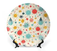 JKLQWH Bone China Piatto Decorativo 8 "Arte Ceramica Piatto Decorativo Con Espositore Modello Carino Ornamento In Ceramica A Mano Per Home Office Wall Decor