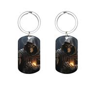 JKLQWH Portachiavi in metallo Grim Reaper stampato Car Key Finder Metallo Anti-Perdita Portachiavi Clip e anelli Mamma & Figlio Cool Portachiavi Regali di Natale per Mamma Madre Regali di compleanno