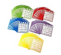 jklymm Bright Bingo carte da gioco include fogli di durata in 5 colori compatti, custodia per giochi interni ed esterni carte da bingo