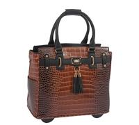 JKM and Company, borsa per computer iPad, tablet portatile, Marrone/nero., 15.5” H x 10” W/D x 16.5” L, Borsa per laptop con rotelle