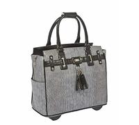 JKM and Company Greystone Alligator Crocodile compatibile con iPad, computer laptop tablet Rolling borsa ventiquattrore Carryall bag