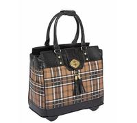JKM & Company Borsa a tracolla per computer, iPad, tablet o laptop, Plaid, Borsa per laptop rotolante