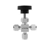JKPQQEHV 3 6 8 10mm Tube OD Compression Union 304 316 Stainless Steel Bulkhead Needle Valve Flow Control(10mm,SS304)