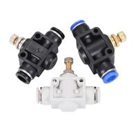 JKPQQEHV SA 4 6 8 10 12mm OD Tubo Raccordo Pneumatico Push To Connect Valvola di Controllo Manuale del Flusso a sgancio rapido(SA Black,6mm OD Tube)