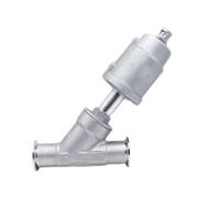 JKPQQEHV Valvola a sede inclinata pneumatica a Montaggio rapido DN32 in Acciaio Inossidabile 304, valvola a sede inclinata da 16 Bar, Tenuta in PTFE(Single Acting)