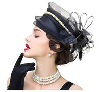 JKQBUX Cerchietto in tulle da donna, cappello da tè per derby del Kentucky, cocktail, matrimoni, feste in maschera