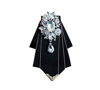 JKQBUX Cristallo Papillon Spille Collare Pin Nastro Tessuto Bowknot Pre Legato Cravatta Per Gli uomini Donne sposo di nozze, nero, 10W*14L