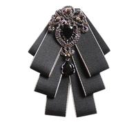 JKQBUX Fiocco Strass Moda Fiocco Fiocco Spilla Pre-Legato Papillon per Uomo Donna Cravatta Collo Natale Matrimonio Cerimonia, Grigio, 13.5*10.5CM