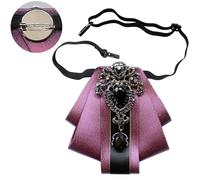 JKQBUX Spilla a papillon regolabile pre-legata con strass britannici retrò per uomo cravatta fiocco fiocco scintillante nastro di raso papillon