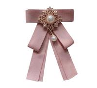 JKQBUX Spilla vintage con fiocco e perle finte, per donne e uomini, pre-legata, con grande fiocco, spilla per matrimonio, sposo, festa, cerimonia, 8,5 x 13,5 cm, alluminio, perla, 8.5*13.5cm
