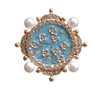 JKQBUX Versailles serie Barocco elegante Spille Pin per le Donne Uomini Ragazze Retro Corte Perla Corpetto Pin delicato accessorio, 4.1*4.1cm, Alluminio, Cristallo