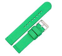 Jksdp Bracciale Nylon Canvas cinturini delle donne degli uomini di sport Strap 18mm 20mm 22mm 24mm orologi accessori Quick Release verde,20mm