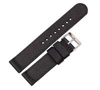 Jksdp Bracciale Nylon Canvas cinturini delle donne degli uomini di sport Strap 18mm 20mm 22mm 24mm orologi accessori Quick Release Nero,24mm