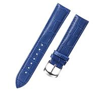 Jksdp Cinturino di cuoio 8/10/12/14/15/16/17/18/19/20 millimetri Guarda cinghia cinghia da polso Band, Blu 18mm
