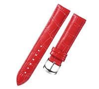 Jksdp Cinturino di cuoio 8/10/12/14/15/16/17/18/19/20 millimetri Guarda cinghia cinghia da polso Band, Red 16mm