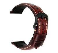 Jksdp Guarda Accessori cinturini 18mm - 26mm in pelle marrone Vintage Olio Cera Watch Band Red B,18mm