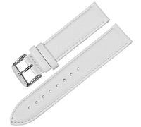 Jksdp Guarda pelle White Band Con Cinturino in oro rosa Chiusura cinturino 16 millimetri 17 millimetri 18 millimetri 20mm, bianco argento 19mm