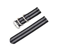 Jksdp Nylon cinturino 18mm 20mm 22mm 24mm anello della fibbia a sgancio rapido Sostituire Bracciale Nero Grigio S,20mm