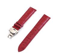 Jksdp Pelle cinturini 12 24 millimetri universale di vigilanza del braccialetto cinturino fibbia a farfalla Steel Band fibbia della cinghia del polso + strumento, Viola 15mm