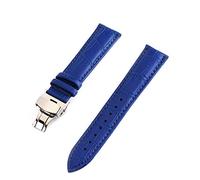 Jksdp Pelle cinturini 12 24 millimetri universale di vigilanza del braccialetto cinturino fibbia a farfalla Steel Band fibbia della cinghia del polso + strumento, Blu, 13 millimetri