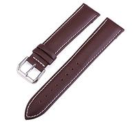 Jksdp Pelle Cinturino 18 millimetri 20 millimetri 22 millimetri 24 inarcamento dell'acciaio inossidabile Uomini Donne mm sostituisce le cinture cinturino Accessori, Brown White Line 20mm