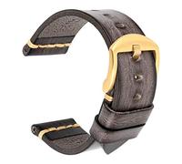 Jksdp Pelle Cinturino cinturino 18mm 20mm 22mm 24mm fascia di polso braccialetti di vigilanza Polar Grey oro,24mm