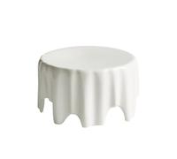 JKUHA Piatto alto da tavolo fantasma in ceramica, piatto occidentale irregolare bianco rotondo, piatto da portata for piatti freddi for insalata del ristorante dell'hotel(7inch(tall style))