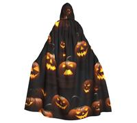 JKXUN Halloween Pumpkin 1 Unisex Cosplay Costume Halloween Mantello con Cappuccio Mantello per Party Dress Up Full Length Uniforme Robe