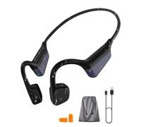 JL&MI Cuffie a conduzione ossea, auricolari aperti Bluetooth 5.4, wireless, con microfono a cancellazione del rumore, 18 ore di riproduzione, impermeabili, leggere, per corsa, ciclismo, allenamento