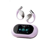 JL & MI - Cuffie Bluetooth aperte con controllo touch screen, 60 ore di autonomia, display a LED, slot per schede di memoria, chiamate ENC, leggere e comode per corsa, lavoro, viaggi (viola)