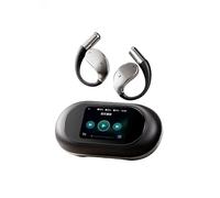 JL & MI - Cuffie Bluetooth aperte con controllo touch screen, 60 ore di riproduzione, display a LED, slot per schede di memoria, chiamate ENC, leggere e comode per corsa, lavoro, viaggi (nero)