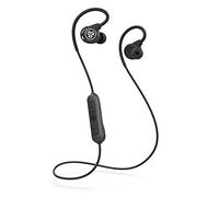 JLab Audio Fit Sport 3 - Auricolari wireless, auricolari Bluetooth con ganci per le orecchie con filo a memoria flessibile, resistenza al sudore IP55, isolamento del rumore, e suono EQ3, Nero