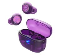 JLab Go Pop ANC Auricolari Bluetooth ANC, 24+ h di autonomia, IP55 resistenti al sudore, microfono, chiamate chiare e connessione multipoint, Viola Trasparente