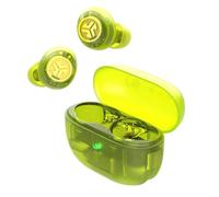 JLab Go Pop ANC Auricolari Bluetooth ANC, 24+ h di autonomia, IP55 resistenti al sudore, microfono, chiamate chiare e connessione multipoint, Verde Neon Trasparente