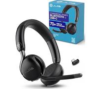 JLab Go Work 3 Cuffie Bluetooth On Ear con Microfono per PC USB - Cuffie Wireless da Ufficio, 70+ Ore di Autonomia, Cancellazione del Rumore, Multipoint, Dongle USB-C, Padiglioni Cloud Foam