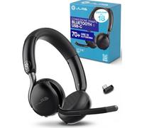 JLab Go Work 3 Cuffie Bluetooth On Ear con Microfono per PC USB, Set di 18