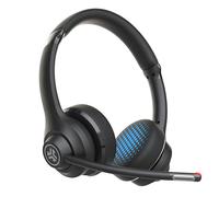 JLab Go Work Cuffie Bluetooth con Microfono senza Filo per PC - Cuffie da PC e Lavoro con 45 ore di Riproduzione, Wireless Headset Bluetooth, Connessione simultanea a Computer e Cellulare