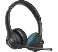 JLab Go Work - Cuffie wireless on-ear con microfono Boom, Bluetooth multipunto, cablate o wireless, colore nero, confezione da 4