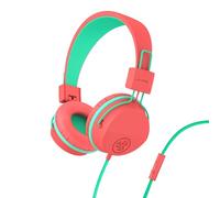 JLab JBuddies Studio - Cuffie con filo, per bambini, sicure per bambini, sicure da studio, con limitatore di volume, pieghevoli, regolabili, con isolamento acustico, con microfono (pesca)