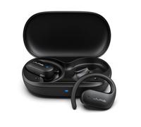 JLab JBuds Open Sport Cuffie Wireless Open Ear - IP55, Nero | Auricolari Sportivi con Ganci per Orecchie, 26 Ore di Autonomia, Ideali per la Corsa, Bluetooth Multipoint